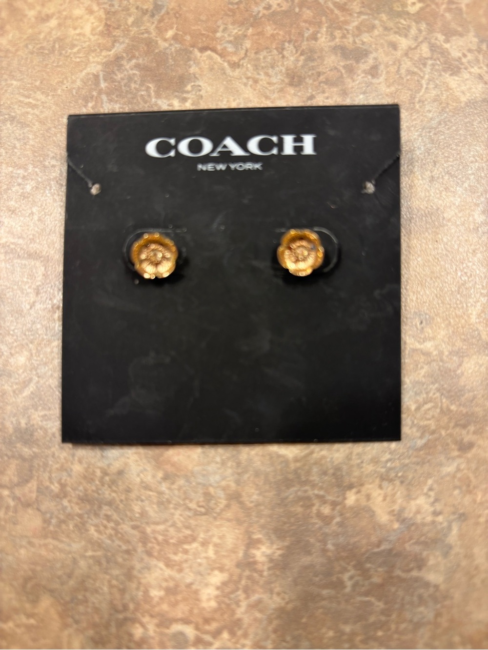 Coach Gold Floral Stud Earrings